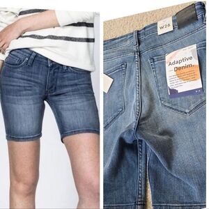 NWT Dish Denim Performance Denim Mid Thigh Short Womens Size 26
